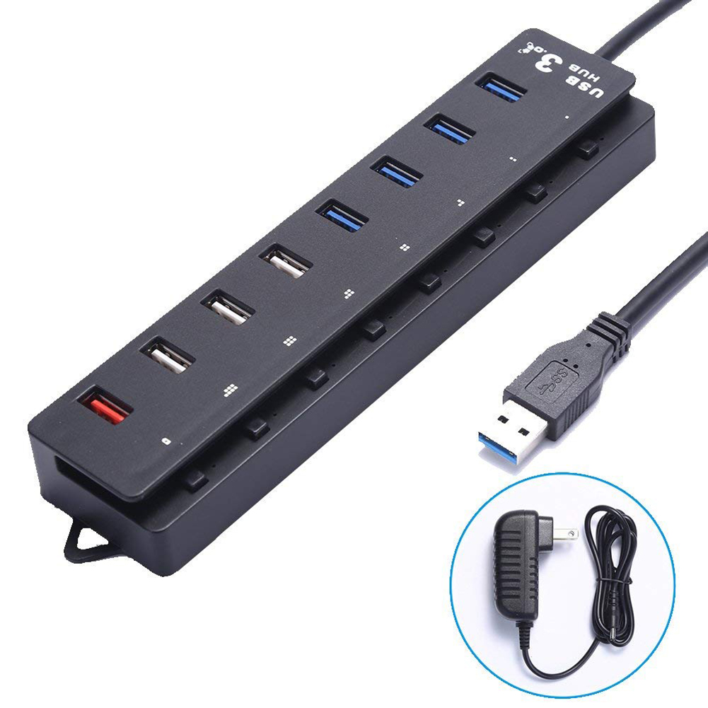 4Port USB 3.0 HUB + 4 Charging Ports USB Splitter Hub Multifunction