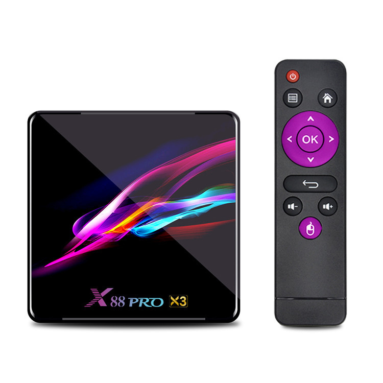 X88 PRO X3 Android 9.0 TV Box  S905X3 Quad Core 1080p 4K Google Voice Assistant 2G 16G Set Top Box black_4GB + 64GB with T1 voice remote control