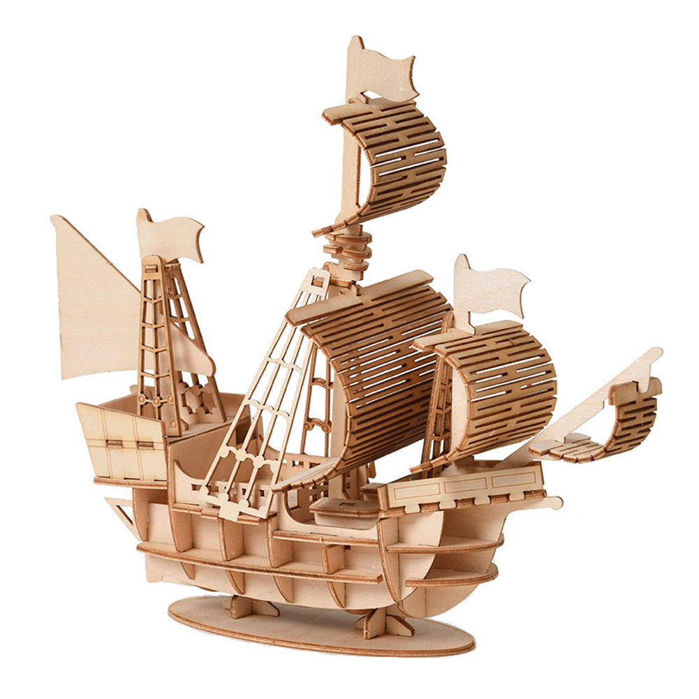 3D Sailing Boat Building Blocks DIY Handmade 3D Sailing Boat Assembly Models Decoration For Birthday Gifts sailboat