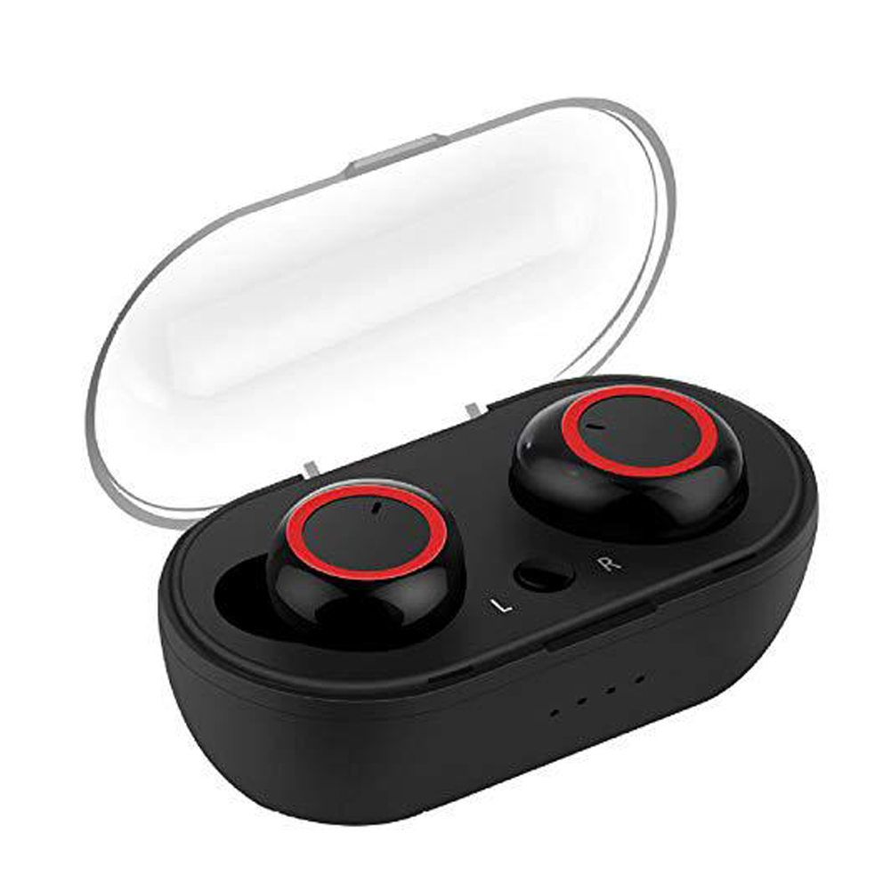 I30 TWS Bluetooth Earphone 5.0 Binaural Stereo In-ear Wireless Headset Black and red
