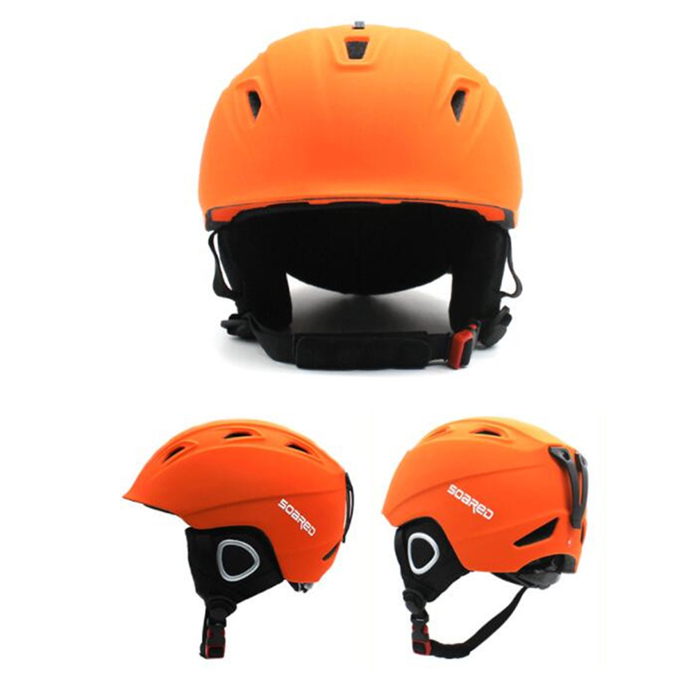 EPS Combo Kids Snow Helmet Matching Goggles Head Protector Skateboard Helmet Warm orange S