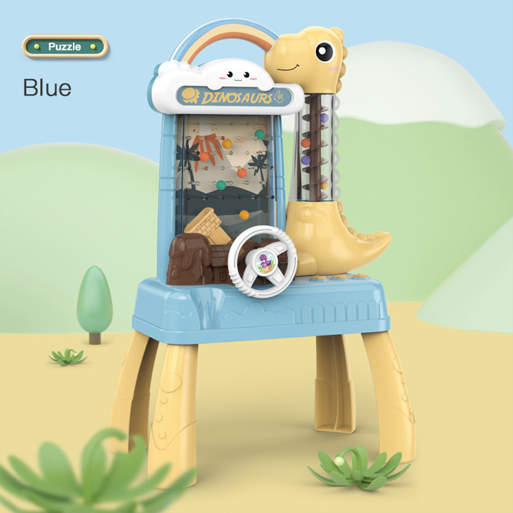 Dinosaur  Bean  Catcher Puzzle Peas Pickup Game Machine Interesting Patterns Parent-child Interactive Electric Toy For Children Blue