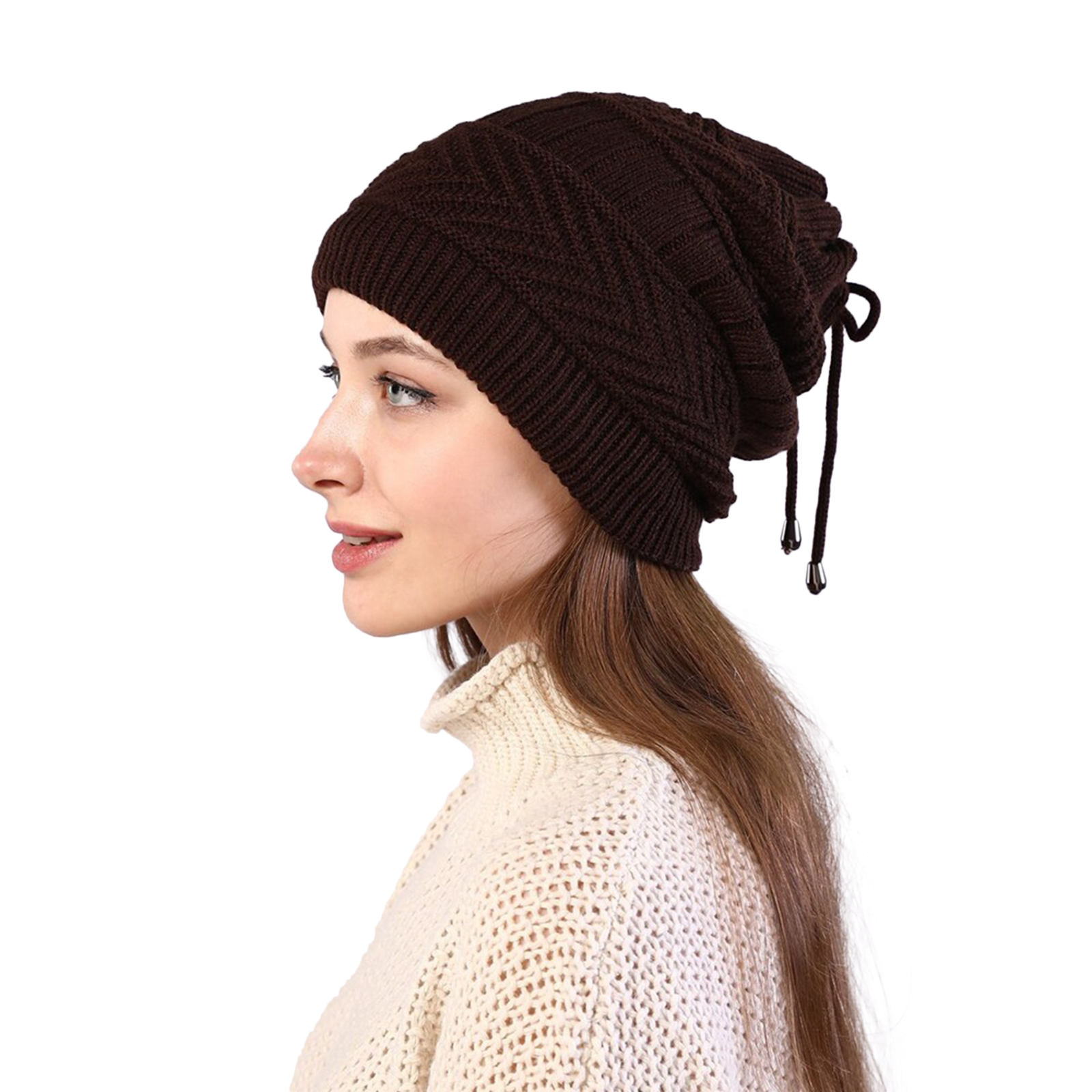 Winter USB Heated Hat Knitted Acrylic Fibres Hats Neck Warmer For Winter Warm Soft Rechargeable Winter Hats Outdoor Sports Heated Cap For Women Men Grown-ups brown