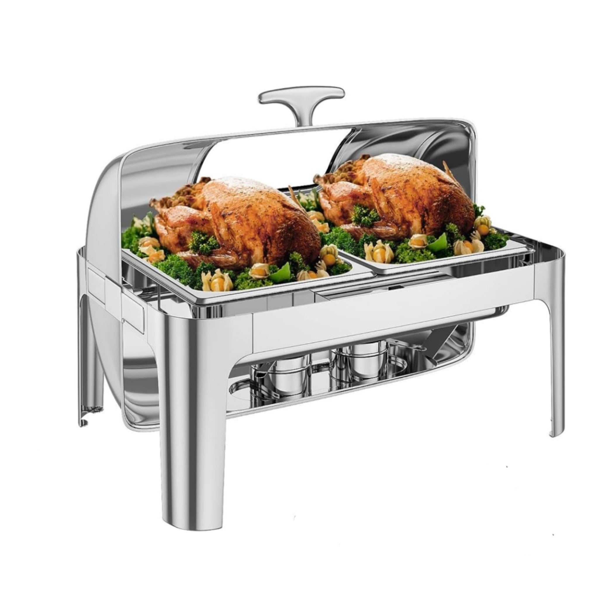 US GARVEE Buffet Set 9QT Stainless Steel Food Warmer with Transparent Window