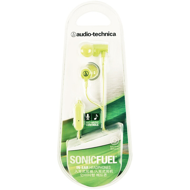 Original Audio Technica ATH-CLR100iS Wired Earphone Ergonomic Sport Headset Remote Control Headphone Compatible With Android/iOS Cellphone Green