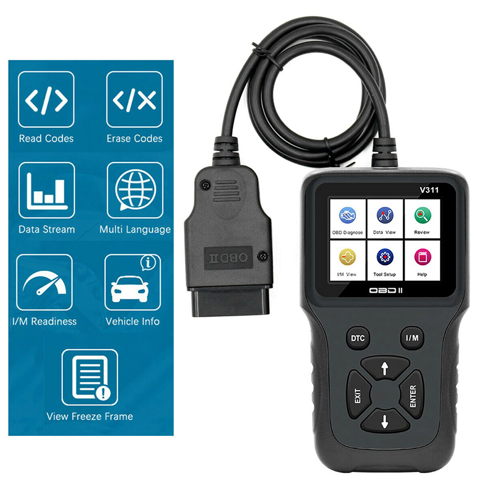Car OBD2 Code Reader Auto Scanner Car Check Engine Troubleshooting Tool Real-time Data Visualization Fault Diagnostic Device black