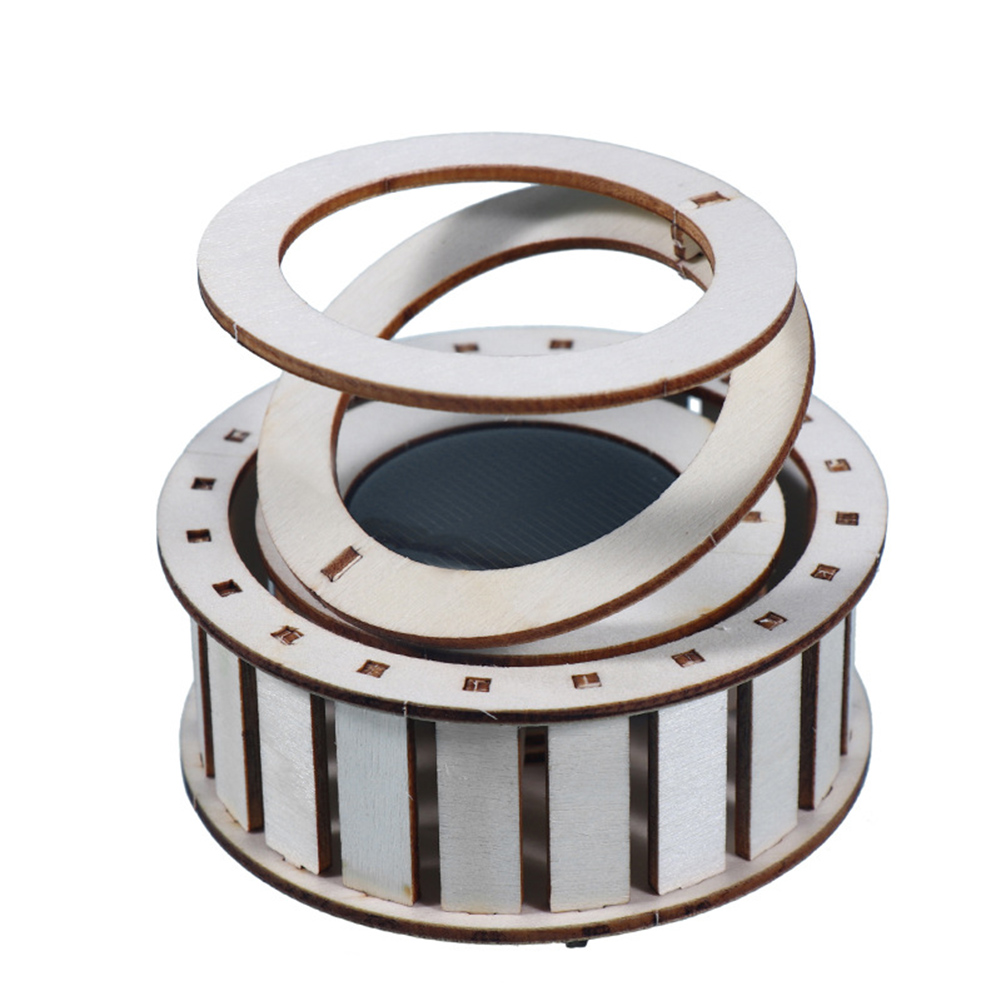 Wholesale Wooden Solar System Model Science Toys Double Ring Diy Toy