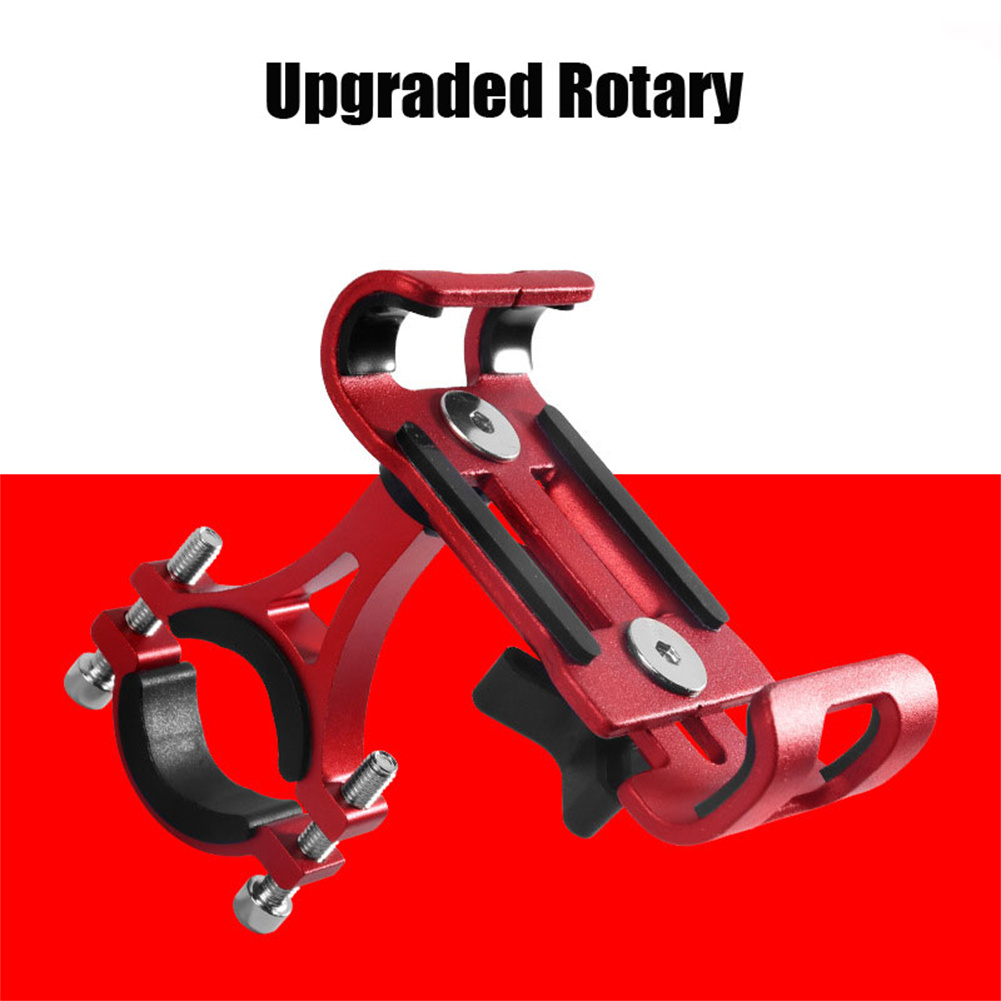 Metal Motorcycle Bicycle Phone Holder Aluminum Alloy Anti-slip Bracket Gps Clip Universal Rotating Phone Stand For All Smartphones Red