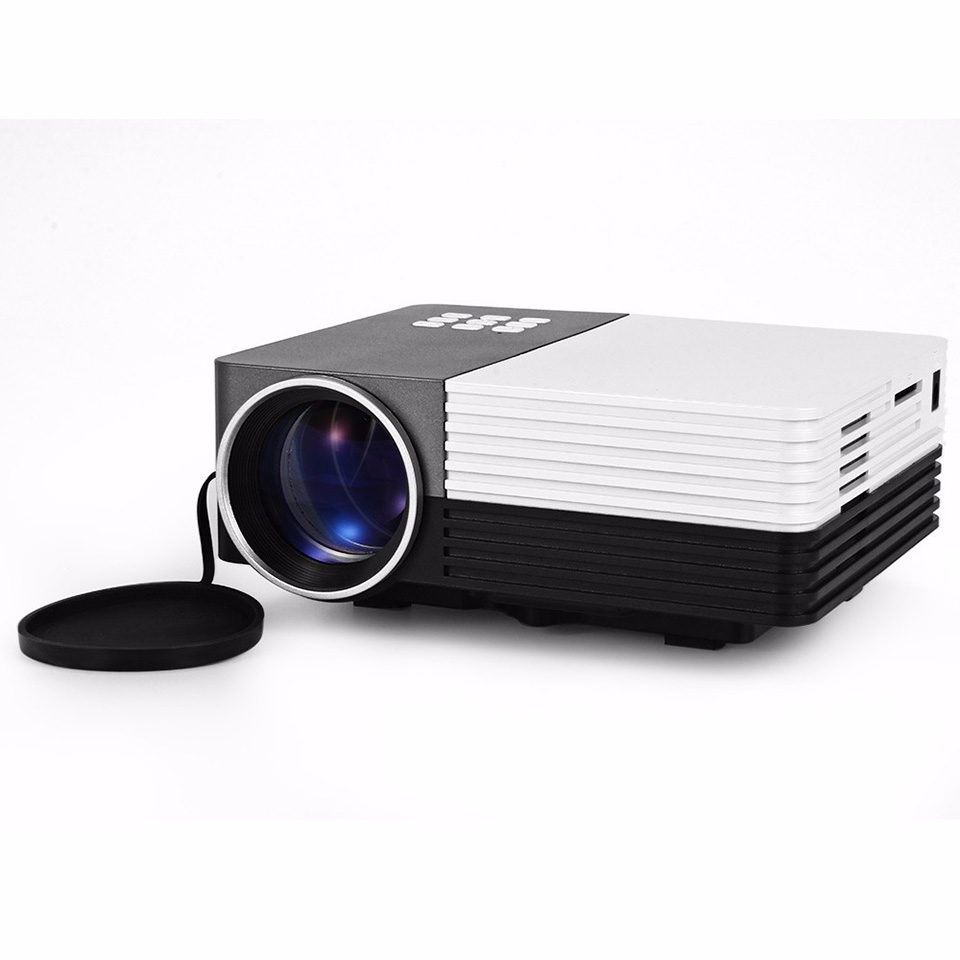 GM50 LED Mini Projector Video AV/USB/SD/VGA HDMI Portable Home Theatre with Remote Control Black_EU plug