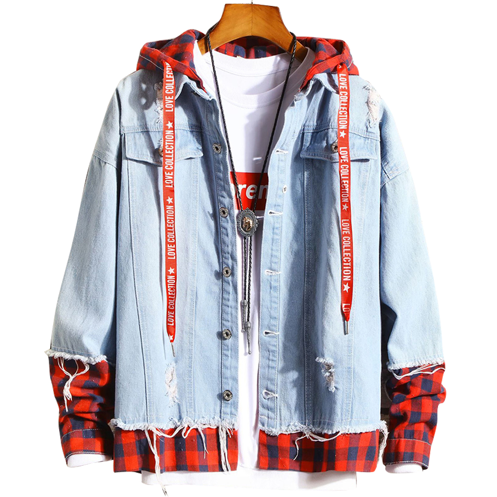 plaid denim jacket mens