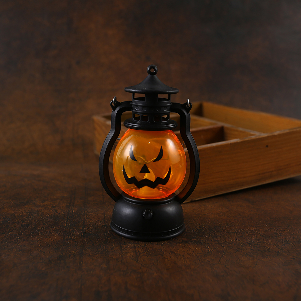 Halloween Led Pumpkin Lamp Flameless Smokeless Portable Retro DIY Hanging Scary