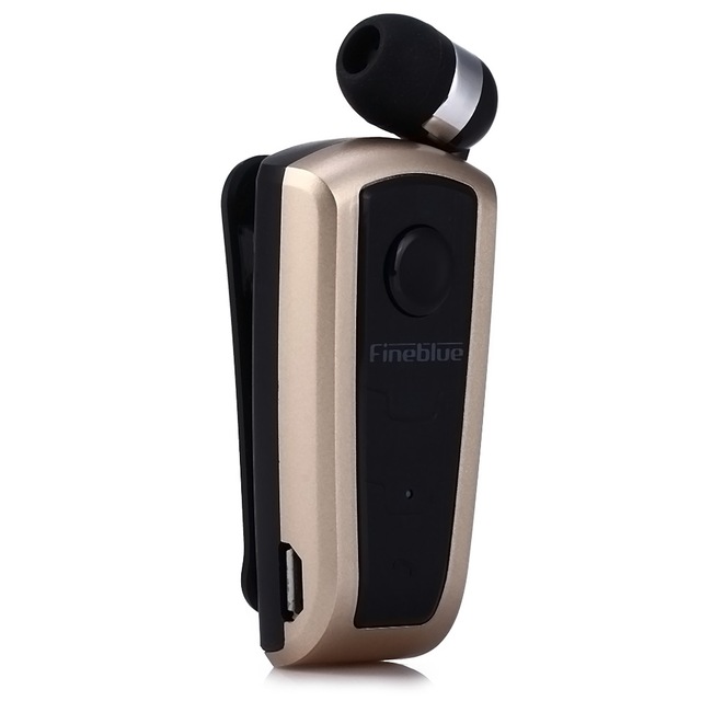 F910 Wireless Bluetooth V4.0 In-Ear Headset Wear Clip Earphone Gold