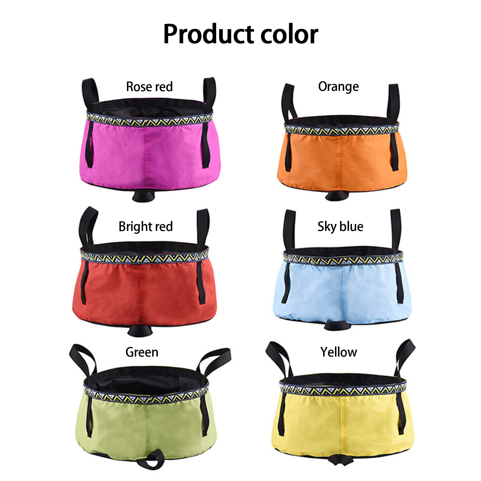 Portable Bucket Double-layer Folding Washbasin Laundry Basin Footbath Fishing Bucket For Outdoor Camping 12L red