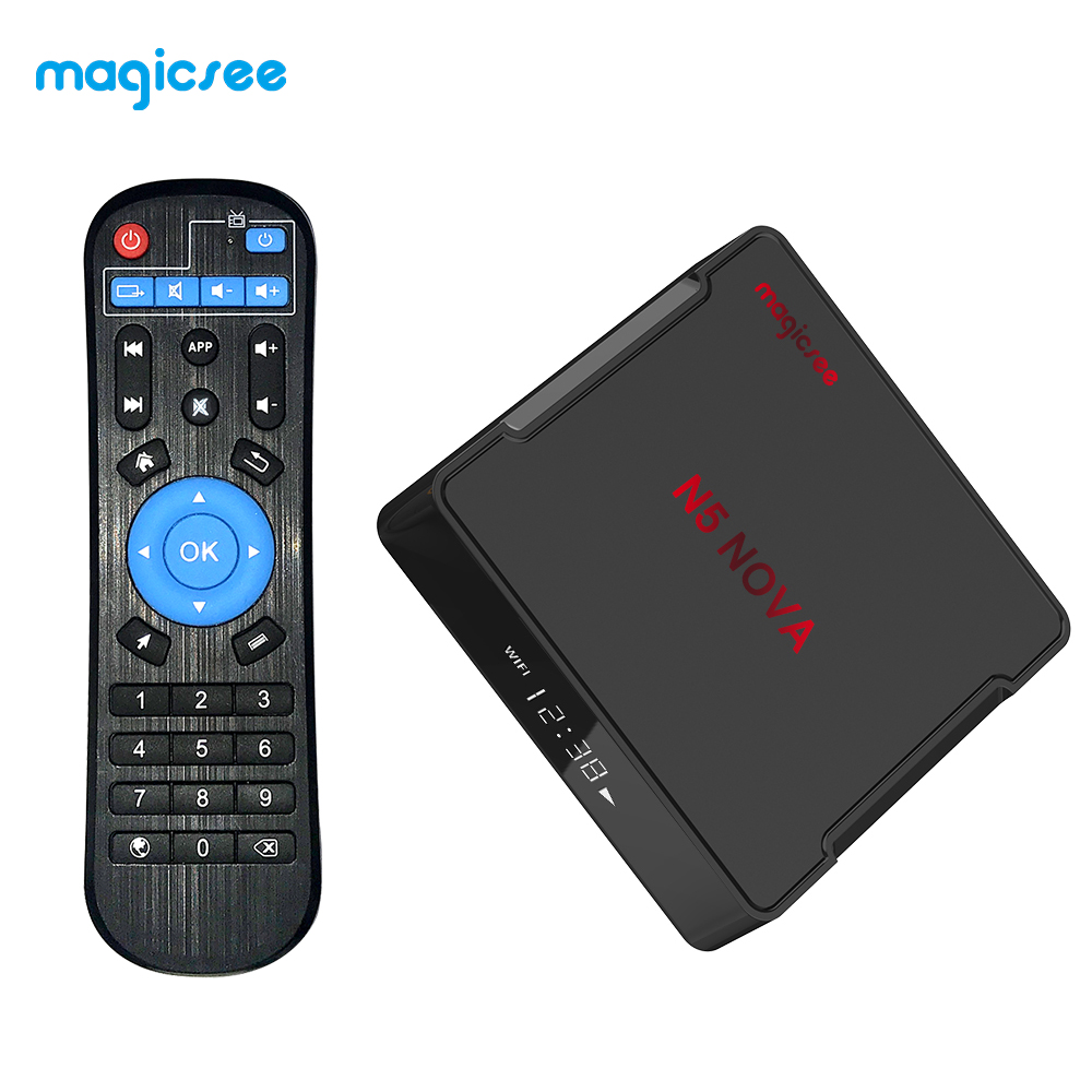 TV BOX N5 NOVA Android 9.0 TV BOX RK3318 4G 32G/64G Rom 2.4+5G Dual WiFi Bluetooth4.0 Smart Box 4K Set Top Box with Air Mouse black_4 + 64GB U.S. regulations