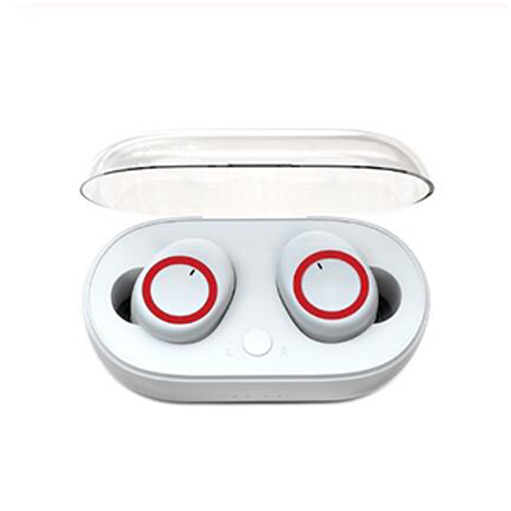I30 TWS Bluetooth Earphone 5.0 Binaural Stereo In-ear Wireless Headset White and Red