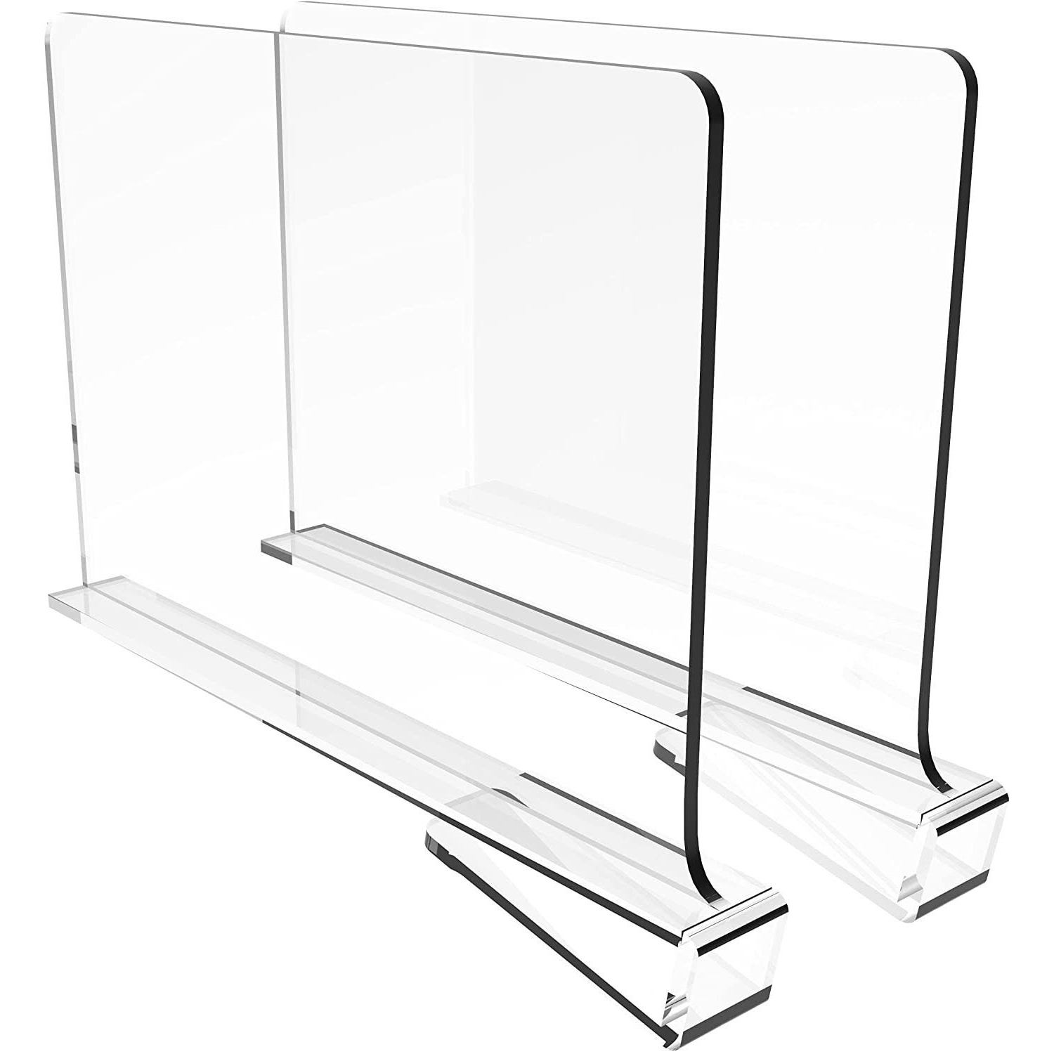 2/4/6 PCS Acrylic Fitted Shelf Dividers Closet Organization Separators Clear Shelf Dividers Wood Shelves Handbag Purse Sweater Organizer For Bedroom Kitchen Office Material: PET partition 2 pieces