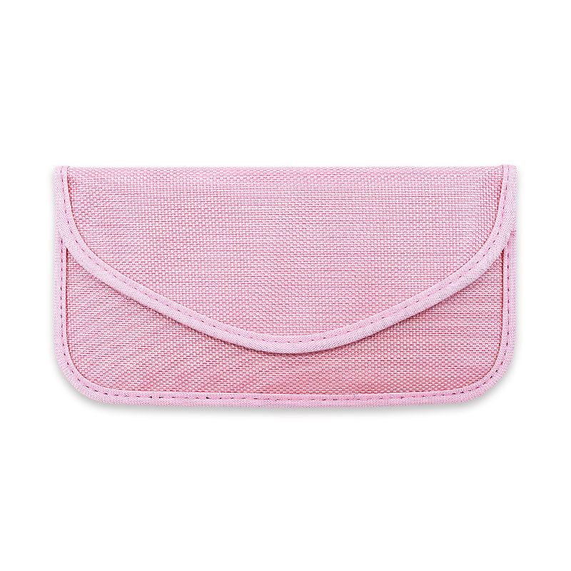 Double Layer Signal Blocker Bag Anti-radiation Anti-tracking Gps Phone Shielding Pouch Wallet Id Card Holder pink