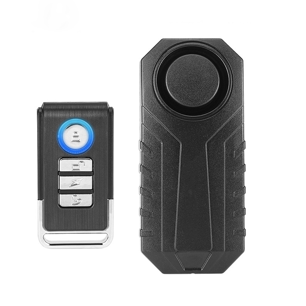 Bicycle Alarm With Remote Wireless Anti-Theft Burglar Security Alarm Waterproof Bicycle Alarm With 7 Levels Adjustable Sensitivity Anti-Theft Bicycle Alarm 4.5V black