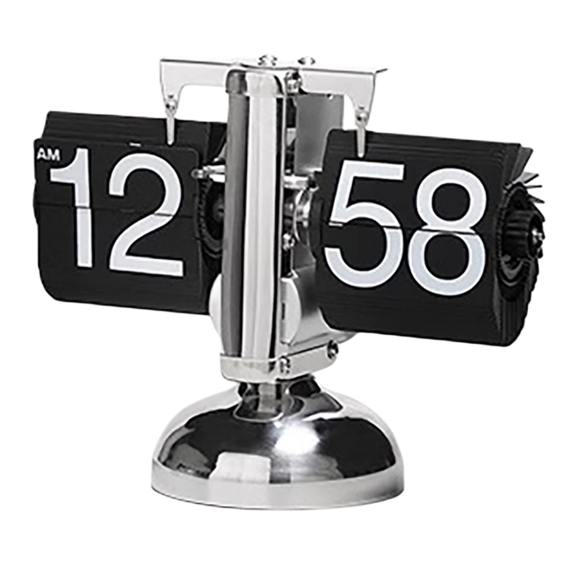 Flip Down Clock, Flip Clock With Big Digital Design, Non-slip Mat, Rotary Switch, Smooth Surface Retro Automatic Desk Clock For Living Room, Office All black model