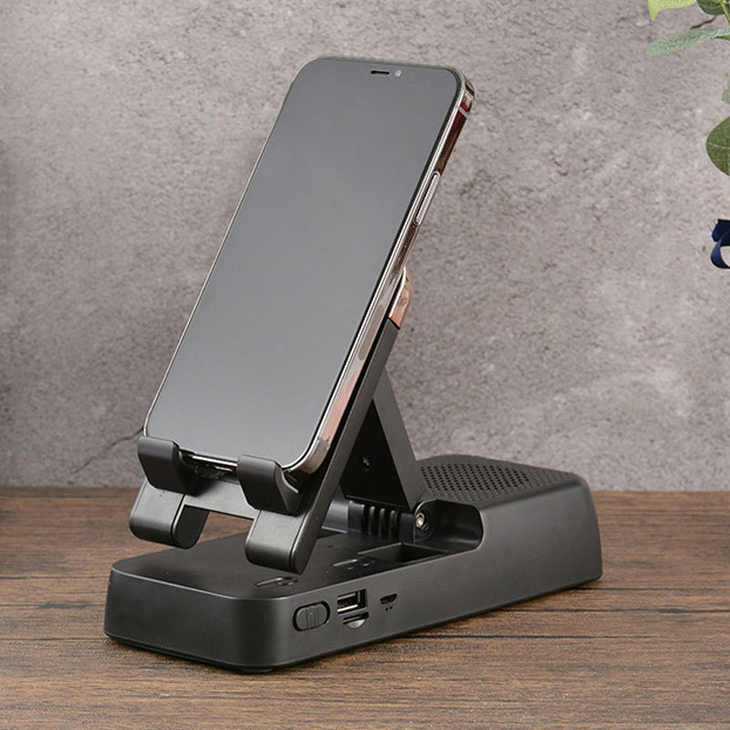 Folding Portable Ultra High-definition Mobile Phone Holder Stand Screen  Magnifier Long-lasting Battery Life Bluetooth-compatible Speakers F18 black