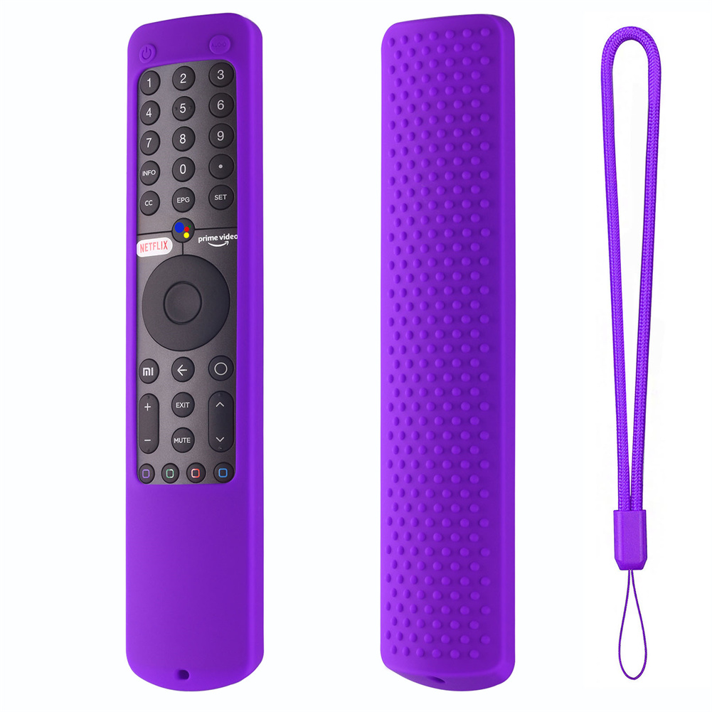 Remote Control Case Soft Shock-proof Scratch-proof Silicone Protective Cover Compatible For Xiaomi Xmpm-19 Remote purple