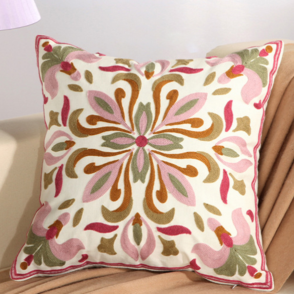 Wholesale Ethnic Style Embroidery Pattern Car Sofa Throw Pillow Cover C