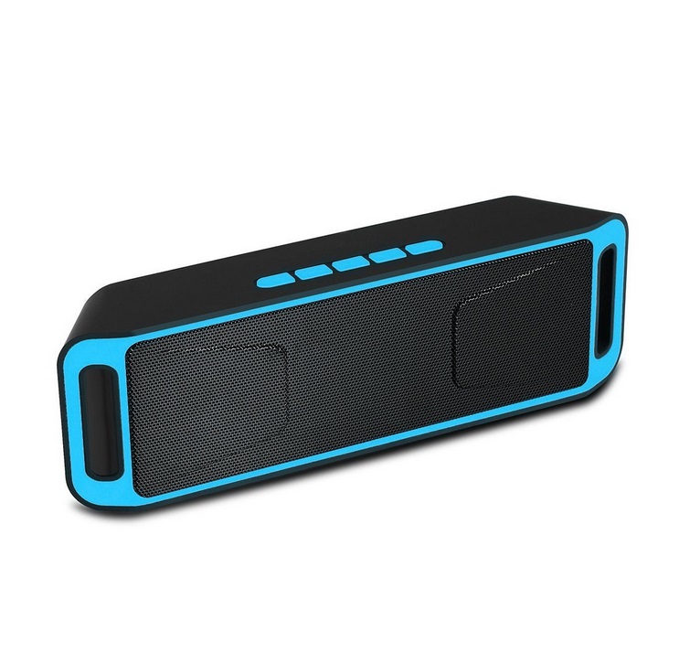 Wireless Bluetooth Speaker Column Stereo Subwoofer USB Speakers Built-in Mic Bass MP3 Player Sound Box blue