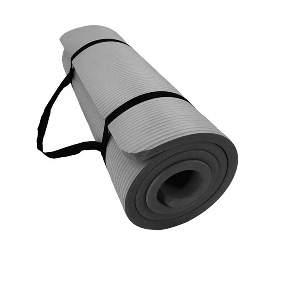 10mm Extra Thick Yoga Mat Non-slip High Density Anti-tear Fitness Exercise Mats With Carrying Strap grey
