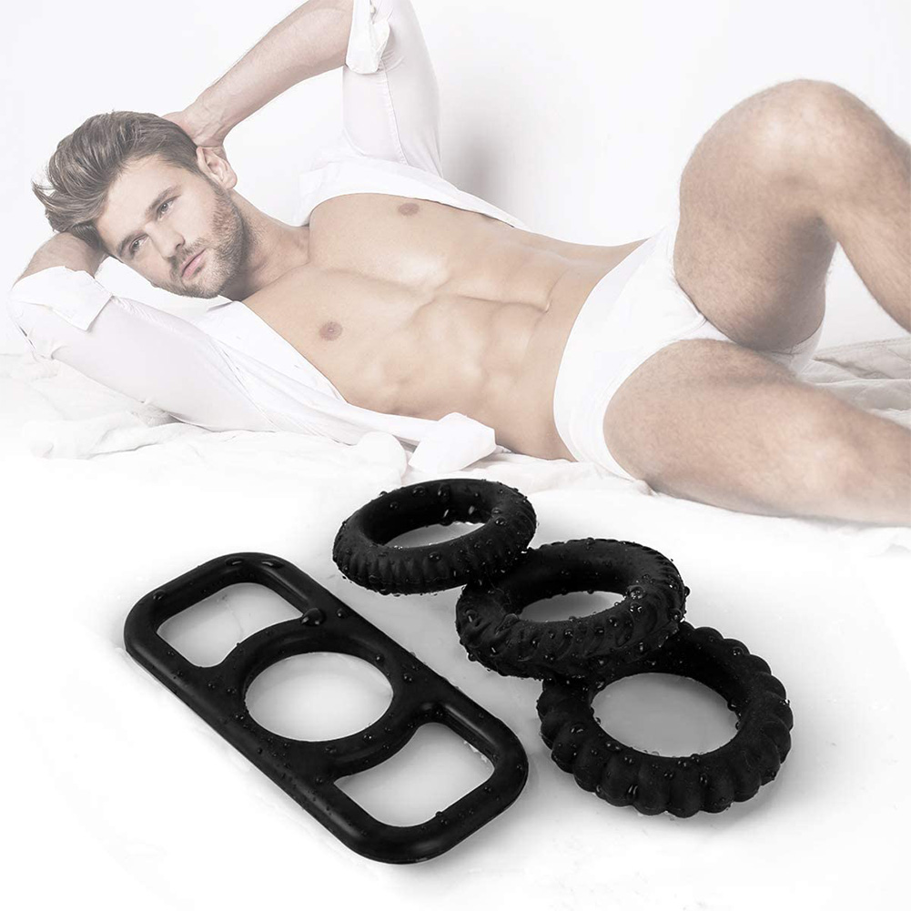 Wholesale Penis Ring Set for Couples Sex Cock Rings Set Sex Toy for Men with Premium Stretchy Silicone 4pcs From China