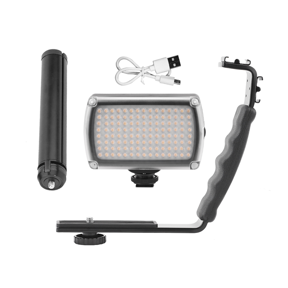 Light Handle Bracket For DJI Osmo Mobile 2/3 120 LEDs Dimmable Video Vimble Vlog Fill Light Photography black