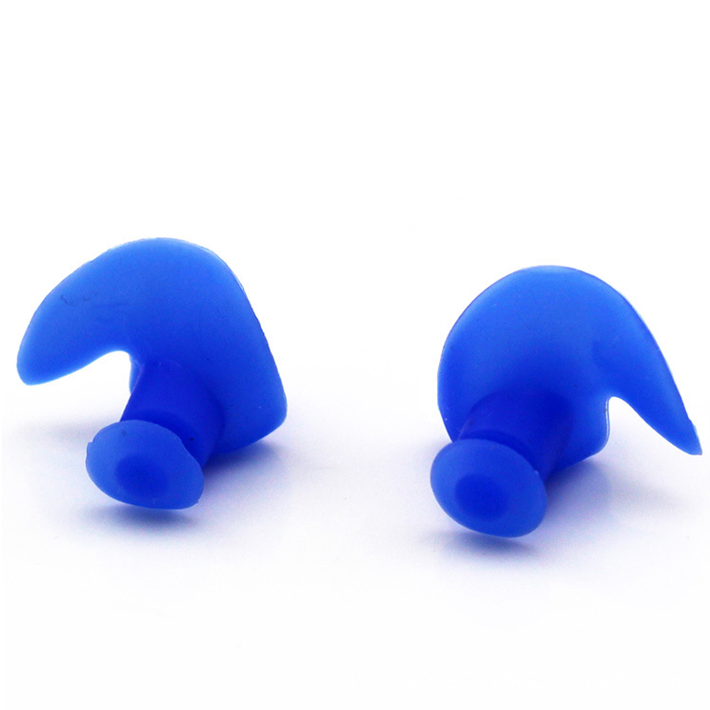 [Indonesia Direct] 1 Pair Environmental Silicone Spiral Waterproof Dust-Proof Earplugs in Box Water Sports Swimming Accessories Blue
