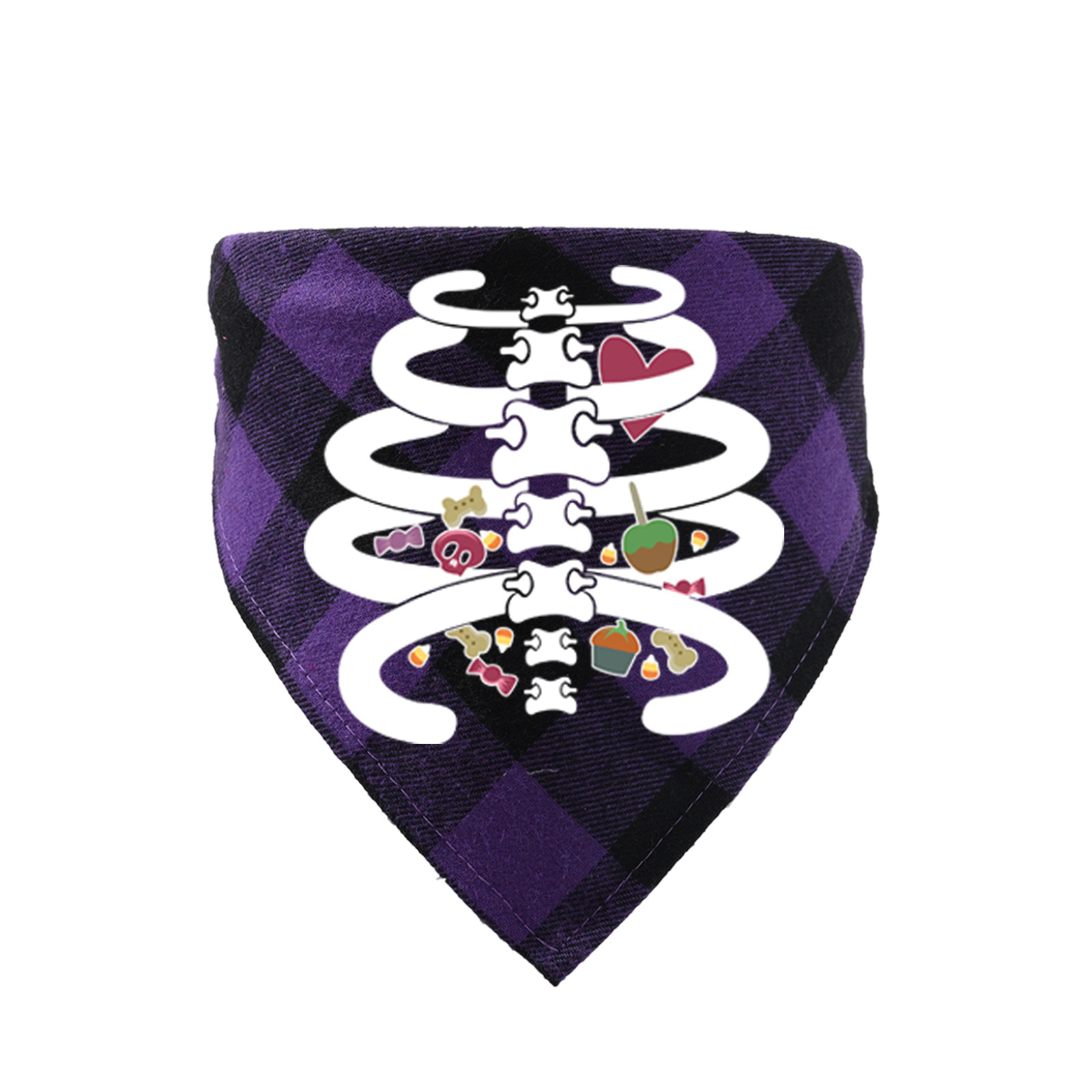 Halloween Luminous Dog Bandanas Halloween Trick Or Treat Dog Plaid Bandana Puppy Costume Decorations For Halloween Holiday