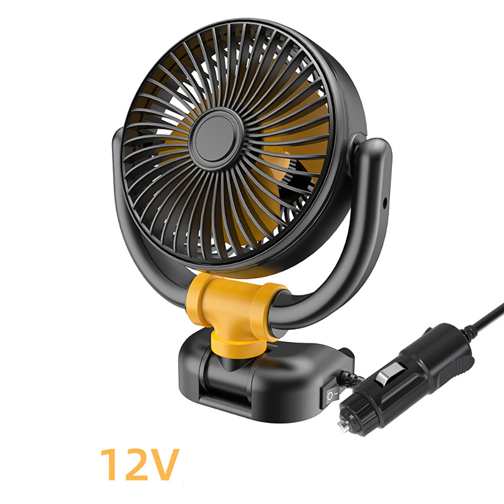 Portable Car Fan, Powerful Airflow 360 Degree Rotatable Auto Cooling Fan System, Single Head Folding Fan For Dashboard Truck SUV Sedan RV Van Boat 12V