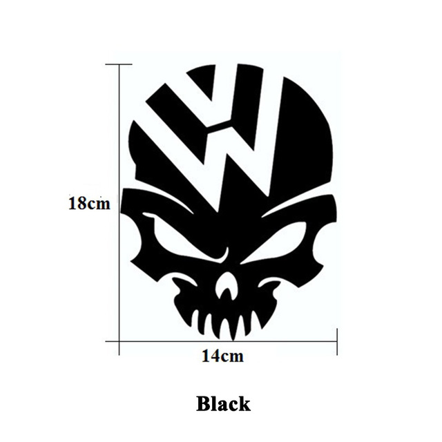Fashion Skull Decals Car Stickers Car Body Styling Oil Tank Cover Sticker Universal Black 18cm