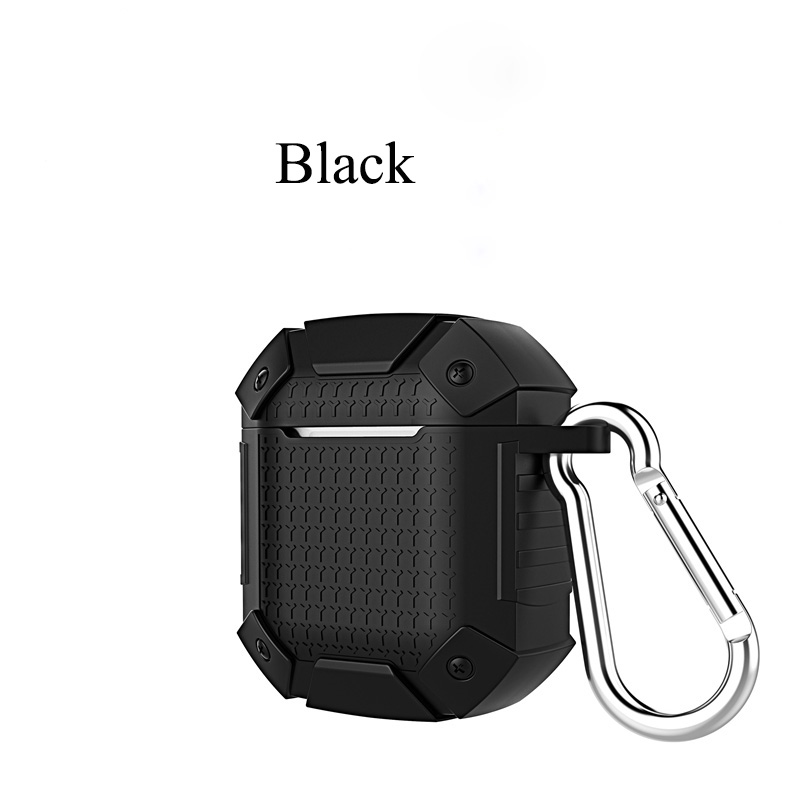 Shockproof Earphone Case for Airpods 1 2 Case Cover Soft TPU Full Protective Case Earphone Storage Travel Device black