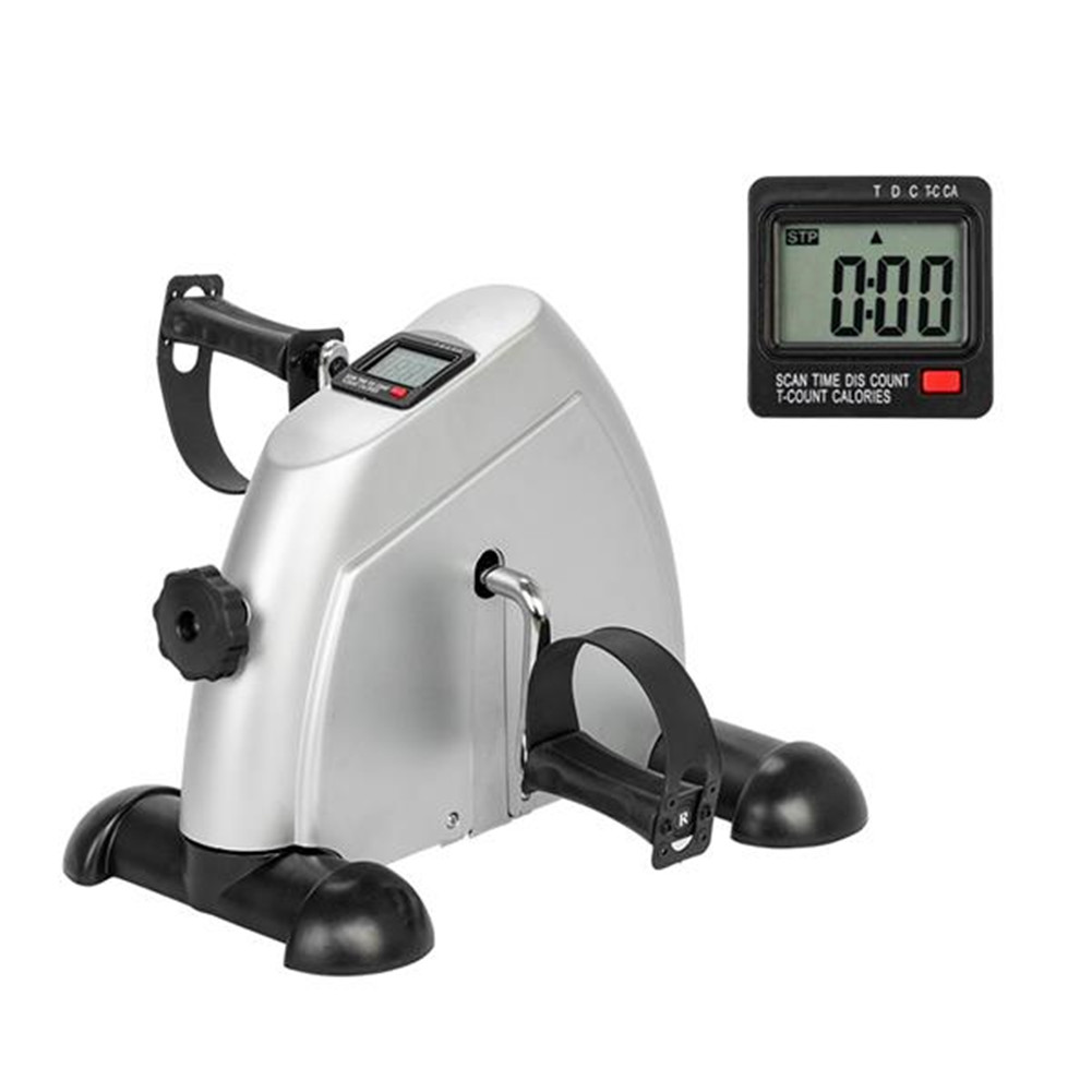 US W002K Portable Exercise Pedal Bike for Legs and Arms, Mini Exercise Peddler with LCD Display  Silver