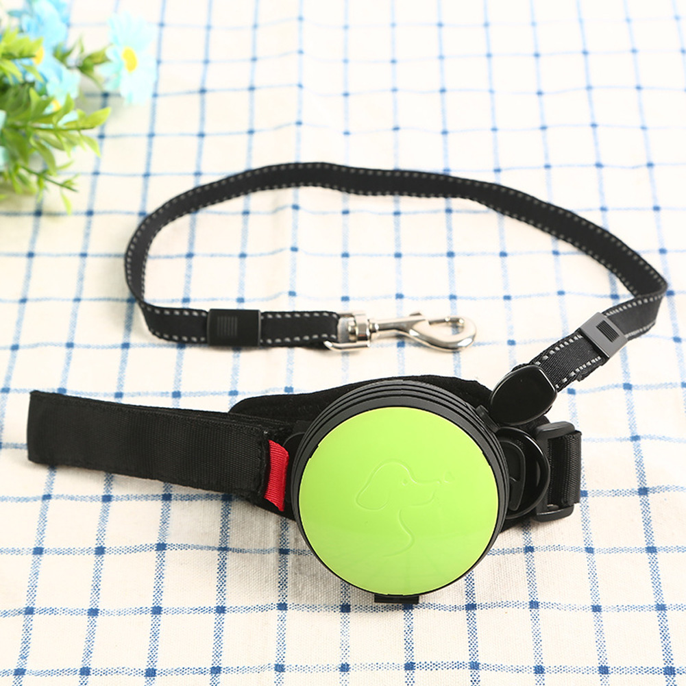 Pet Leashes Hands-free Automatic Shrink Nylon Leash Pets Pull Dog Chains Traction Ropes Green_L