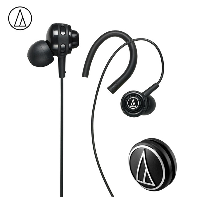 Original Audio-Technica ATH-COR150 Wired Earphone In-ear Sport Headset Adjustable Ear-hook Headphone Sweatproof Design Black