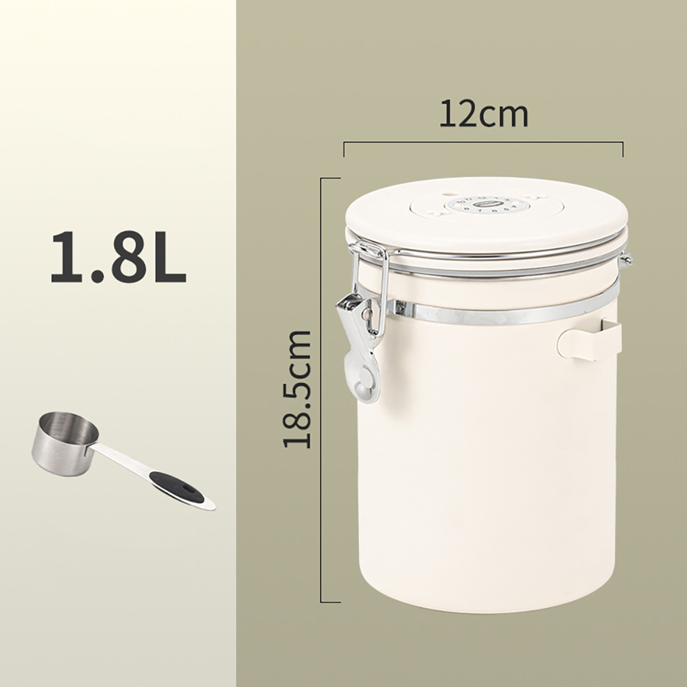 Coffee Canister Coffee Storage Airtight Canister With Measuring Spoon CO2 Release Valve Silicone Rubber Sealing Strip Coffee Canister