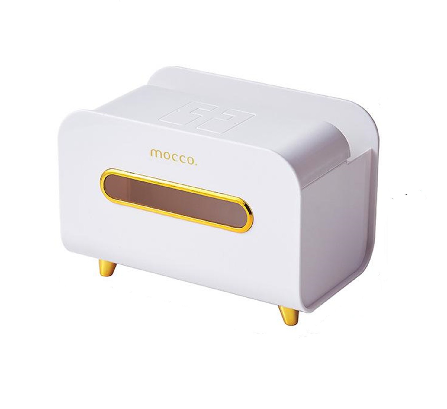 Empowering Solutions Household Tissue Box Multi-functional Napkin Box Container Mobile Phone Holder For Restaurant Hotel Office Car White