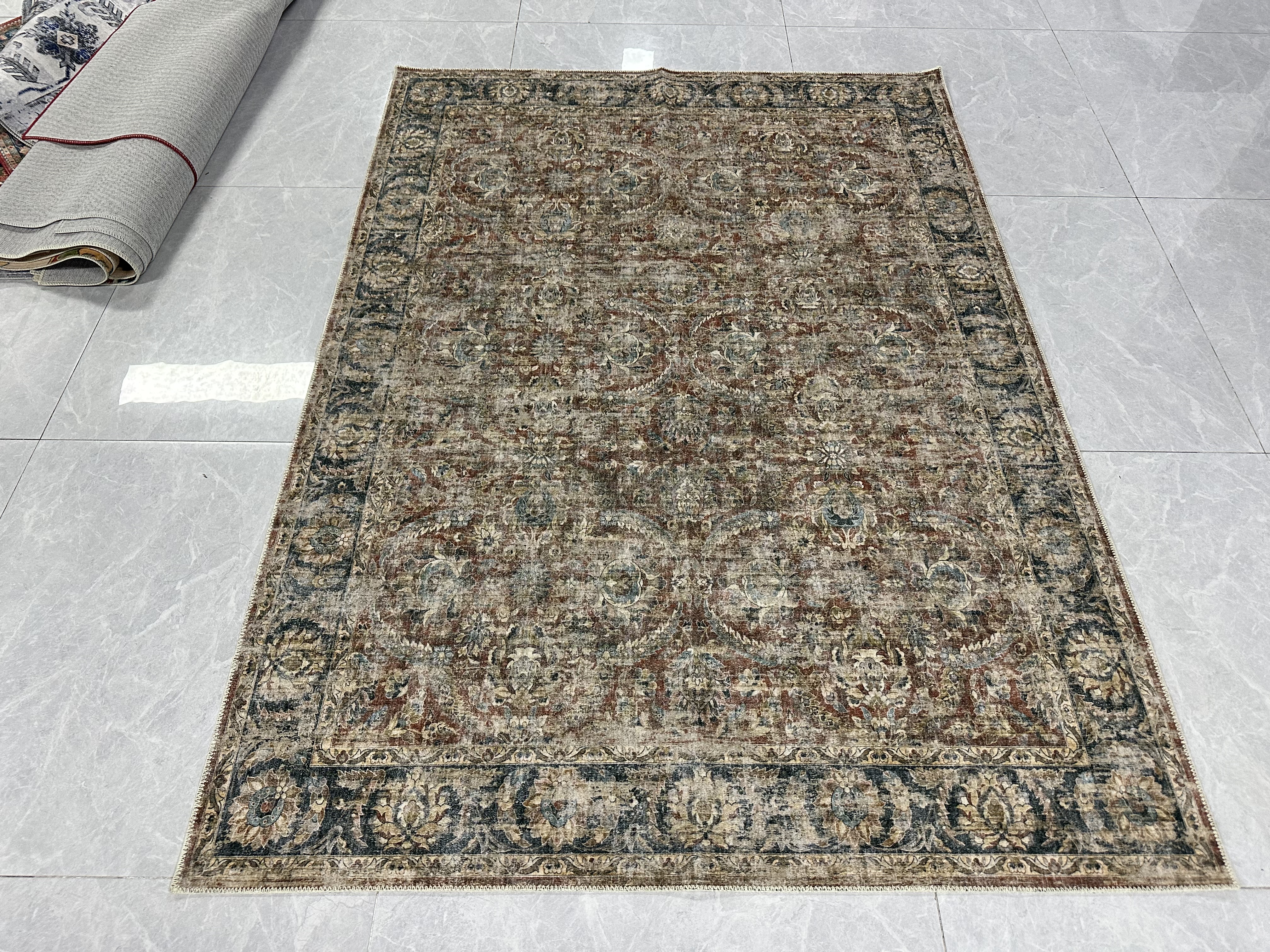 US GARVEE Washable Rugs 8x10 Rug for Living Room Rug Vintage Area Rug for Bedroom Distressed Rug Large Area Rug Non Slip Stain Resistant Throw Rugs for Office Dining Room Nursery 8'x10' Distressed Red