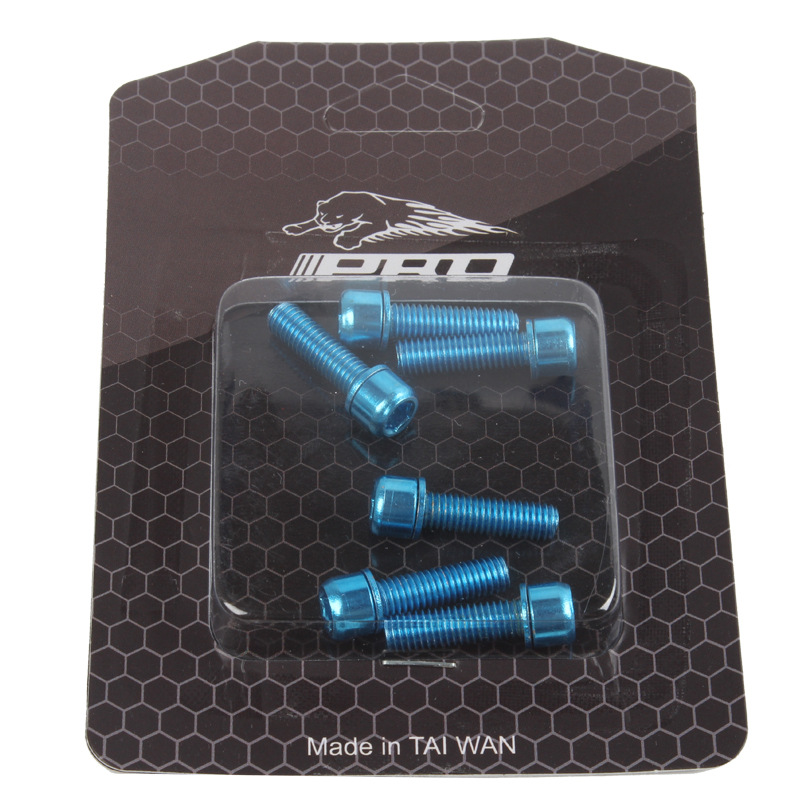 IIIPRO MTB Bicycle Handlebar Screws Titanium-plated Colorful Screws M5*18MM stem riser screws blue