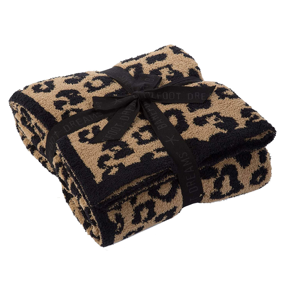 Leopard Print Throw  Blanket For Women Girls Teens Children Fleece Blanket For Bed Crib Couch Black Leopard