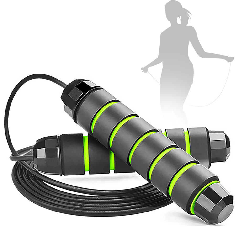 Detachable Skipping Rope Adjustable Length Weight Loss Fat Reduction Training Jump Rope For Women Men Kids black green