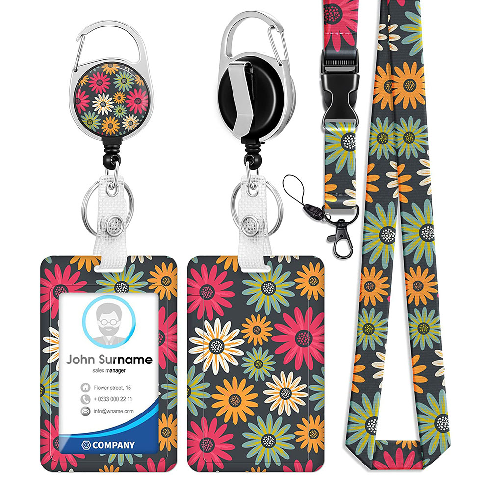 ID Badge Holder With Lanyard Retractable Badge Reel Clip ID Protector Bage Clips For Nurse Doctor Teacher Student G