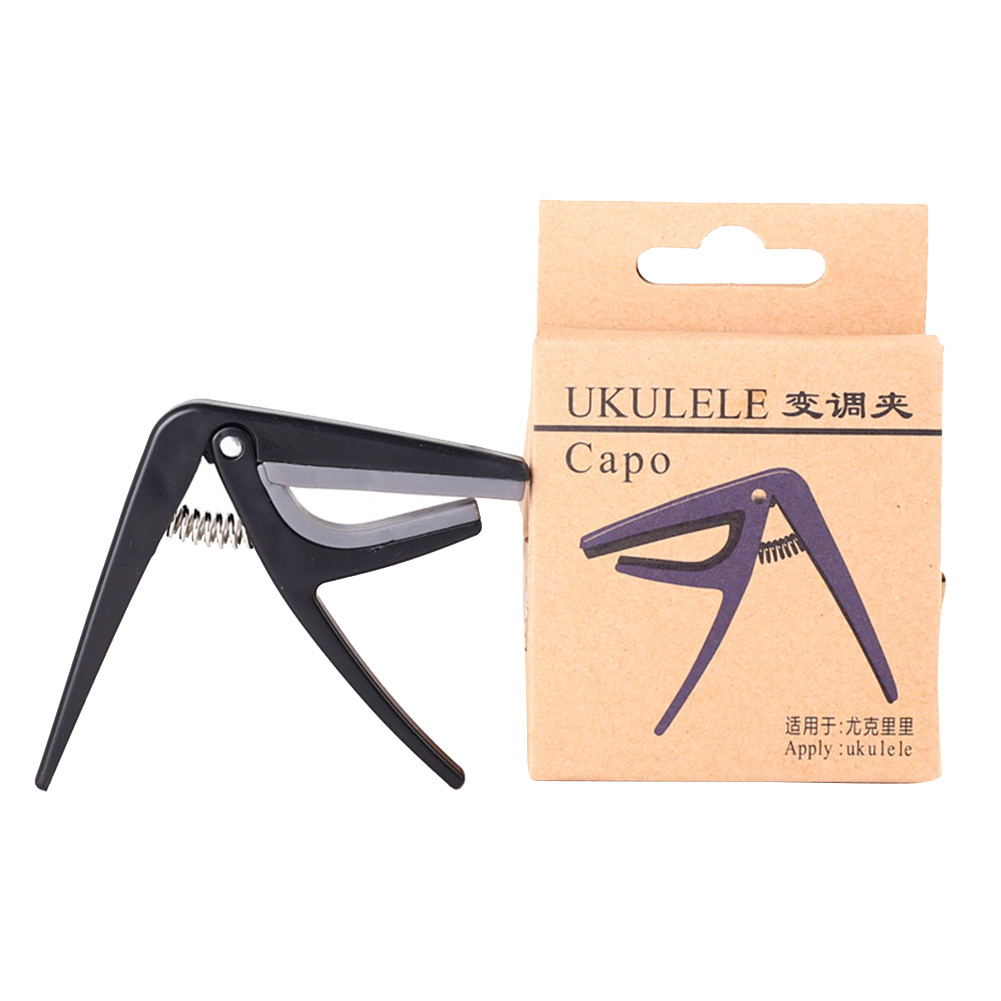 [Indonesia Direct] Professional Ukulele Capo Single-handed Quick Change Ukelele Capo Guitar Parts & Accessories black