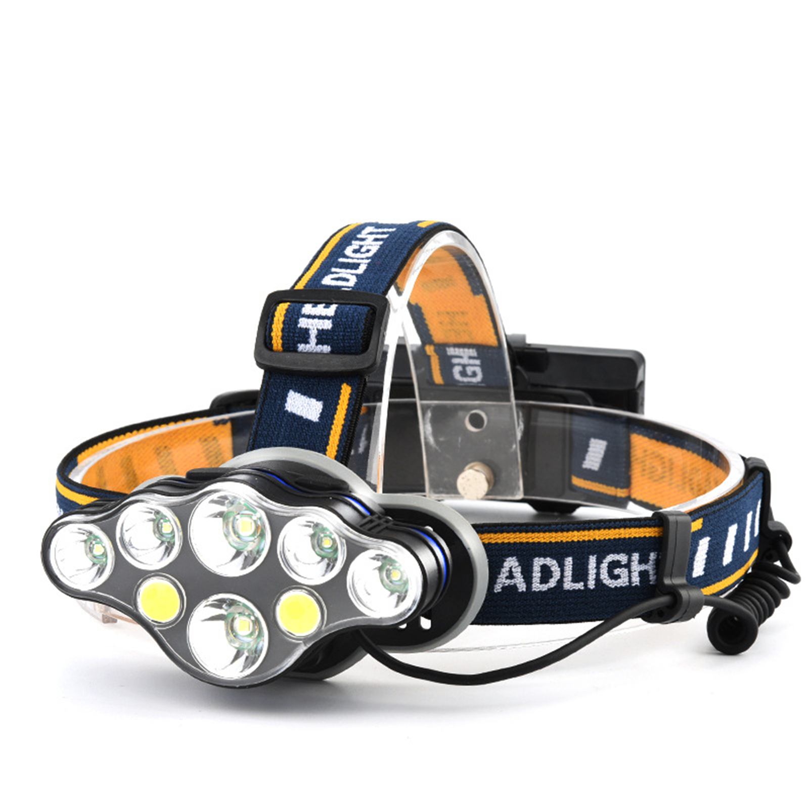 8led Led Headlamp 2000lumen Usb Charging Strong Light Outdoor Night Fishing Light Cob Emergency Light T076