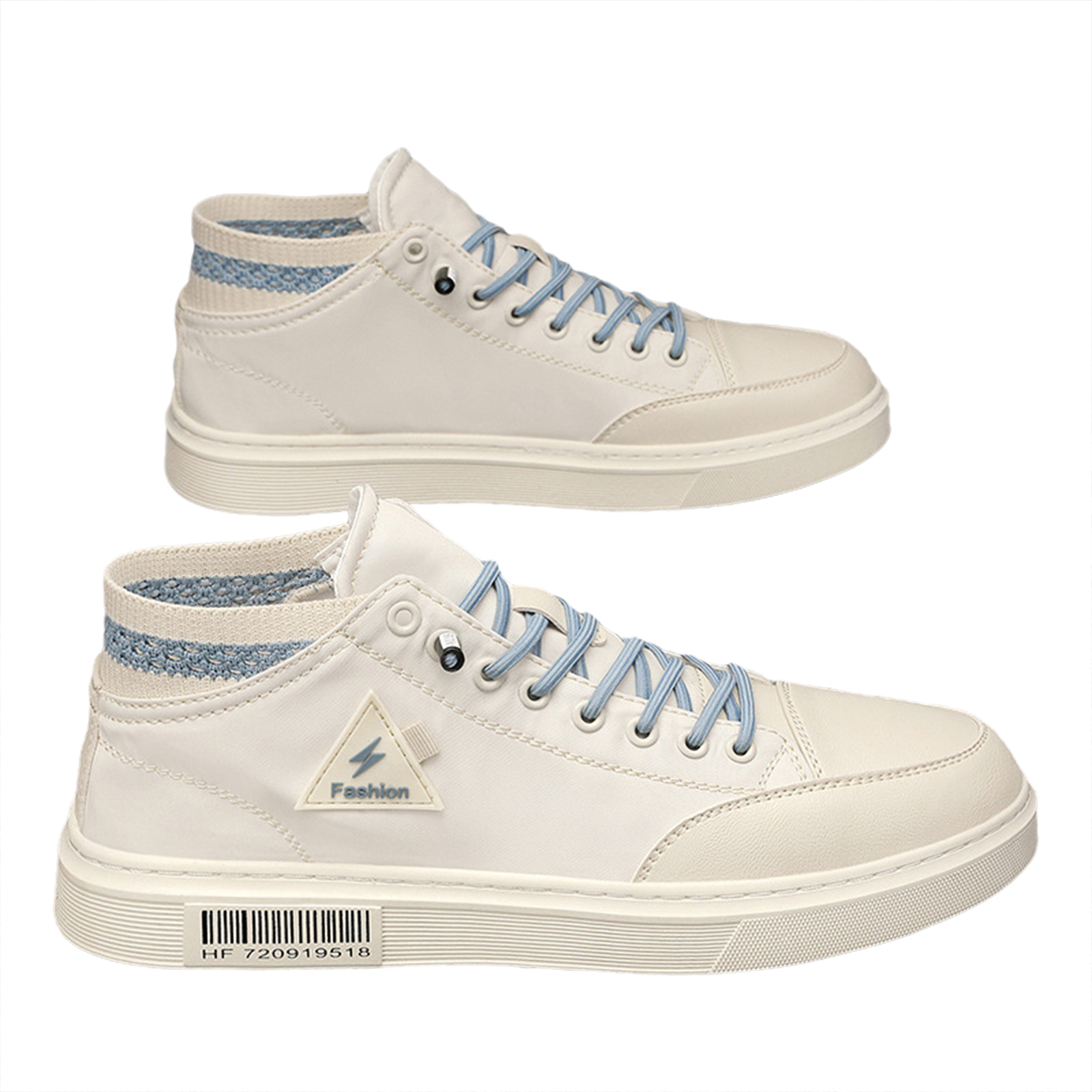 Men Sneakers Casual Shoes Ergonomic Anti-slip Design Lightweight Breathable Minimalist Sports Shoes Fashion Platform Shoes Beige blue 44