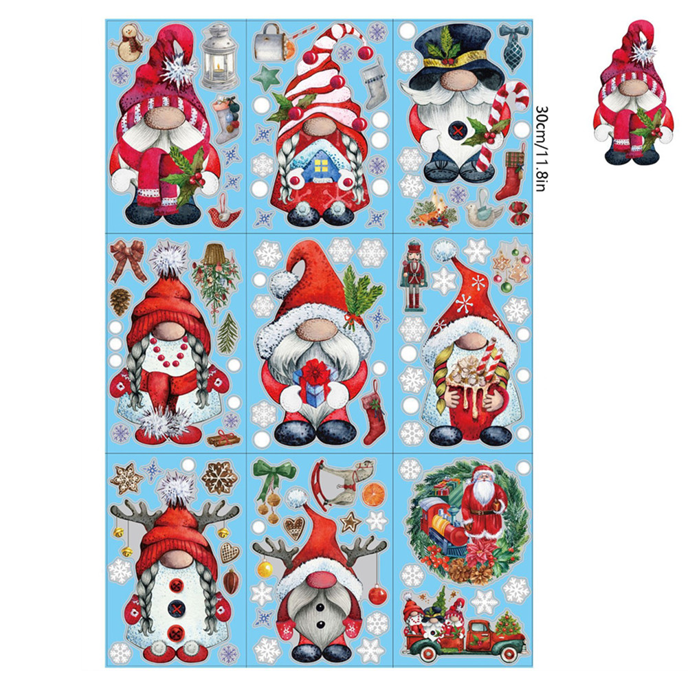 9 Sheets Christmas Electrostatic Window Stickers Glass