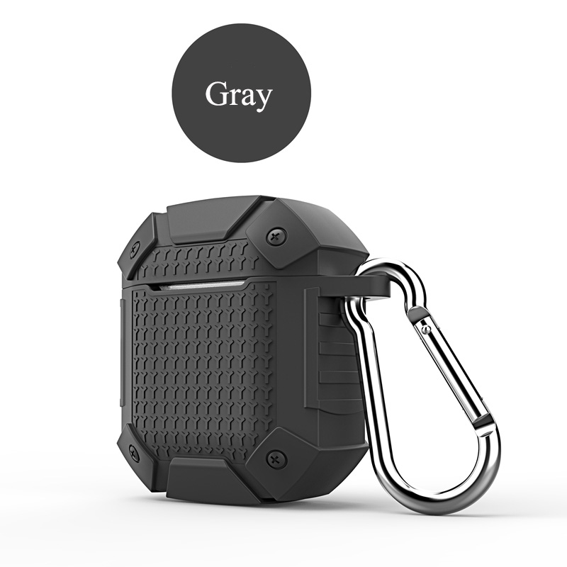 Shockproof Earphone Case for Airpods 1 2 Case Cover Soft TPU Full Protective Case Earphone Storage Travel Device gray